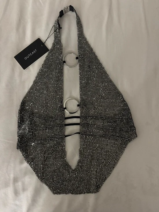 Silver Rhinestone Backless Top💎 - Picture 2 of 4